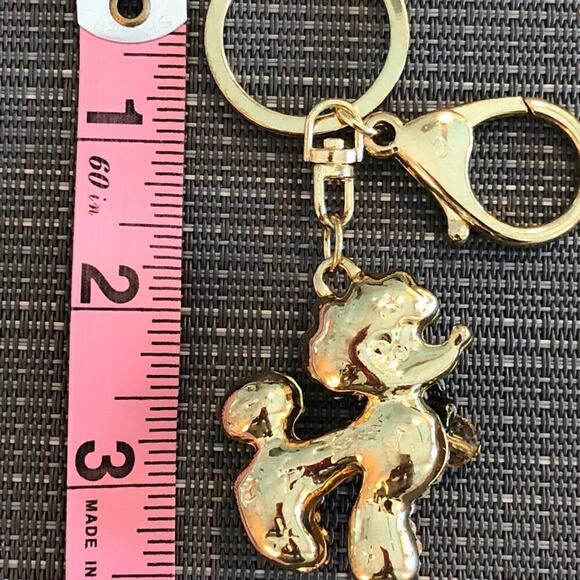Gold Poodle Rhinestone Keychain - Picture 4 of 4